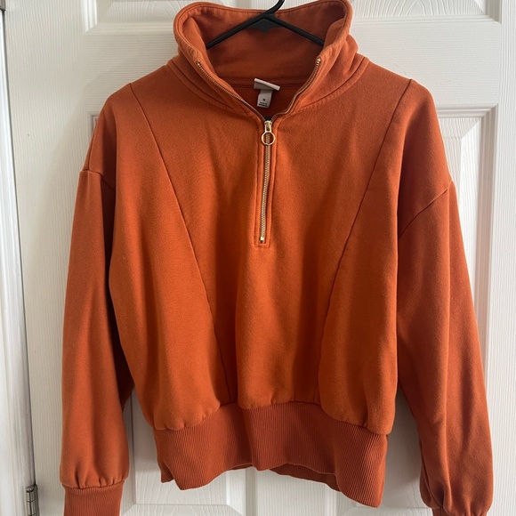 A New Day Burnt Orange 1/4 Zip Pullover Sweatshirt - Picture 4 of 6